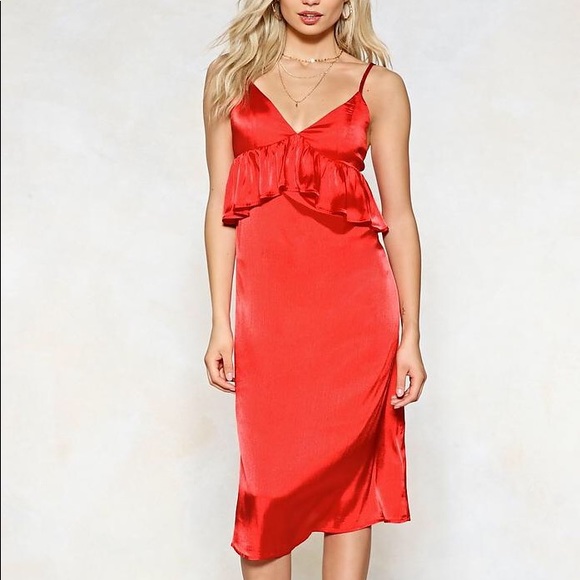 Nasty Gal Dresses & Skirts - Caught in the Midi Satin Dress 4